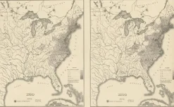 Pamono Antique Chart of the US Population 1790-1820 by Walker, 1874><noscript><img width=