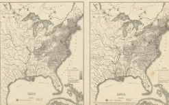 Pamono Antique Chart of the US Population 1790-1820 by Walker, 1874><noscript><img width=