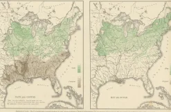 Pamono Antique Chart of US Crops, Wheat, Rice, Tobacco, Hops, and Oats, 1874