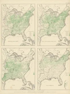 Best Pamono Antique Chart of US Farms and Agriculture and Crops, 1874