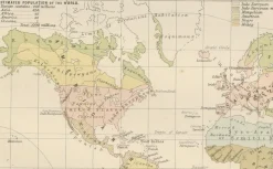 Pamono Antique Charts of the World Physical, 1884><noscript><img width=