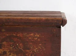 Pamono Antique Chest Painted with Floral Motifs and Iron Lock, 1820s><noscript><img width=