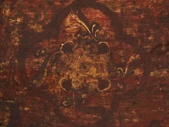 Pamono Antique Chest Painted with Floral Motifs and Iron Lock, 1820s><noscript><img width=