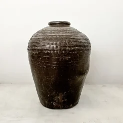 New Pamono Antique Chinese Ceramic Rice Wine Pot, 19th Century