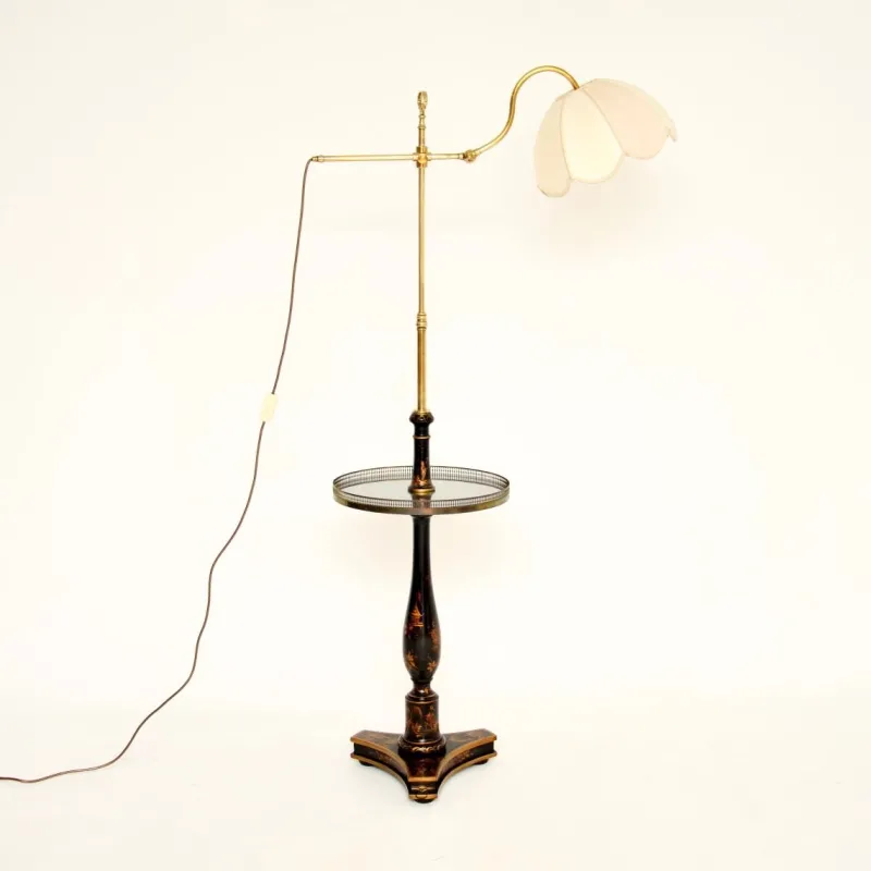 Outlet Pamono Antique Chinoiserie Lacquered Floor Lamp Table, 1900s