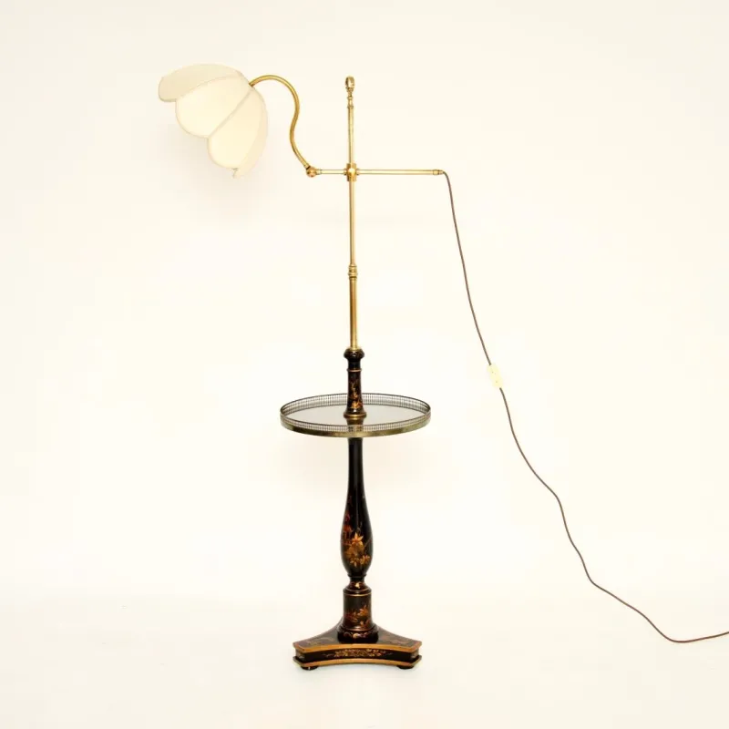 Outlet Pamono Antique Chinoiserie Lacquered Floor Lamp Table, 1900s