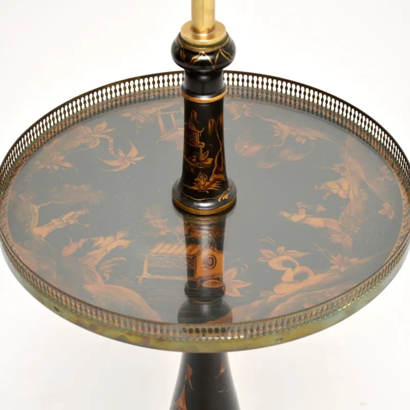 Outlet Pamono Antique Chinoiserie Lacquered Floor Lamp Table, 1900s