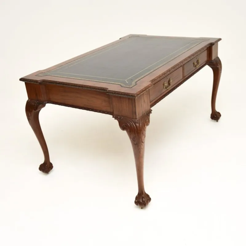 Online Pamono Antique Chippendale Revival Desk from Gillows, 1890s