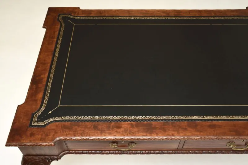 Online Pamono Antique Chippendale Revival Desk from Gillows, 1890s