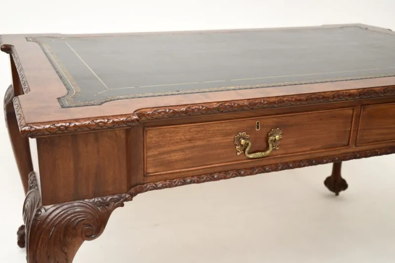 Online Pamono Antique Chippendale Revival Desk from Gillows, 1890s