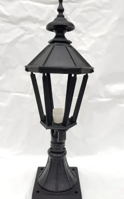 Pamono Antique Classic Victorian Cast Iron Pillar Lamp Lantern on Base Outdoor Lamp> Garden Lighting