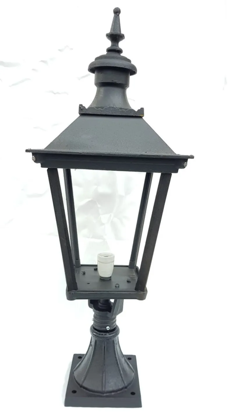 Discount Pamono Antique Classic Victorian Cast Iron Pillar Lamp Lantern on Base Outdoor Lamp