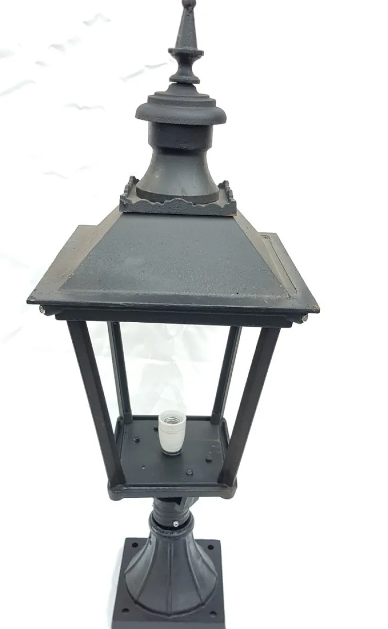 Discount Pamono Antique Classic Victorian Cast Iron Pillar Lamp Lantern on Base Outdoor Lamp