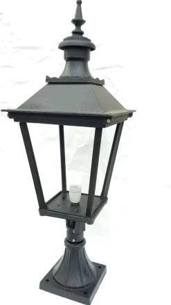 Discount Pamono Antique Classic Victorian Cast Iron Pillar Lamp Lantern on Base Outdoor Lamp