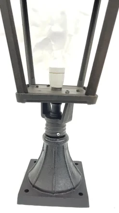 Discount Pamono Antique Classic Victorian Cast Iron Pillar Lamp Lantern on Base Outdoor Lamp