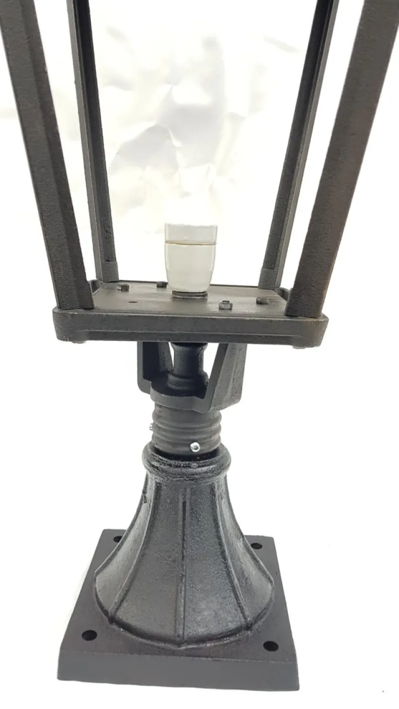 Discount Pamono Antique Classic Victorian Cast Iron Pillar Lamp Lantern on Base Outdoor Lamp