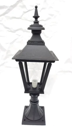 Pamono Antique Classic Victorian Cast Iron Pillar Lamp Lantern on Base Outdoor Lamp> Garden Lighting