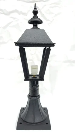 New Pamono Antique Classic Victorian Cast Iron Pillar Lamp Lantern on Base Outdoor Lamp