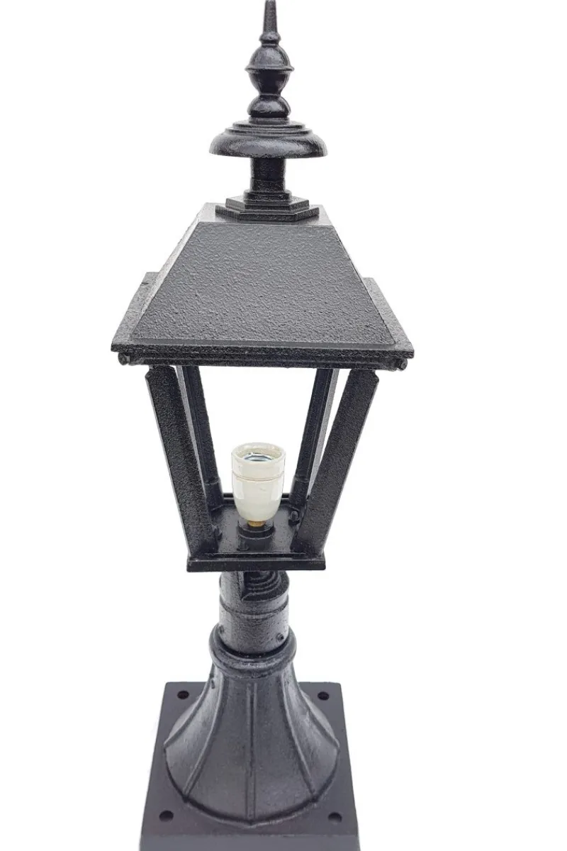 New Pamono Antique Classic Victorian Cast Iron Pillar Lamp Lantern on Base Outdoor Lamp