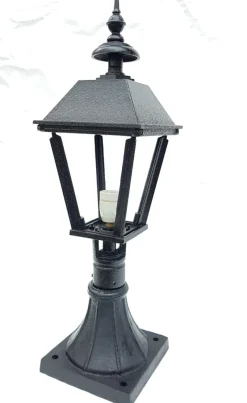 New Pamono Antique Classic Victorian Cast Iron Pillar Lamp Lantern on Base Outdoor Lamp