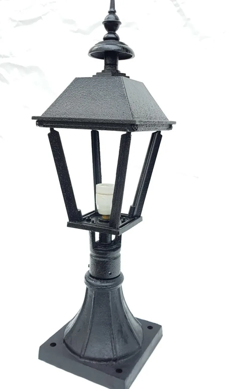 New Pamono Antique Classic Victorian Cast Iron Pillar Lamp Lantern on Base Outdoor Lamp