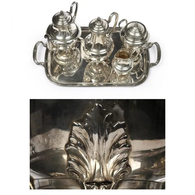Online Pamono Antique Coffee or Tea Service in Silver Set