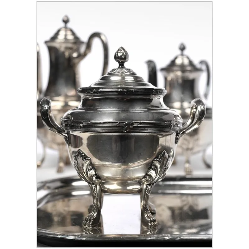 Online Pamono Antique Coffee or Tea Service in Silver Set
