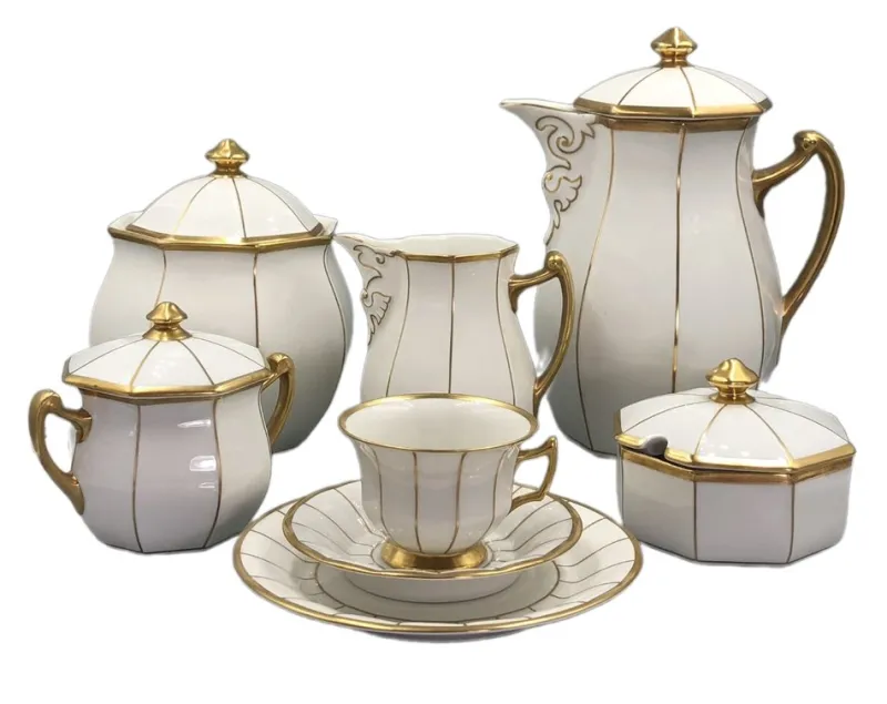 New Pamono Antique Coffee Service from Georg Schmider Zeller Porcelain, 1900s, Set of 23