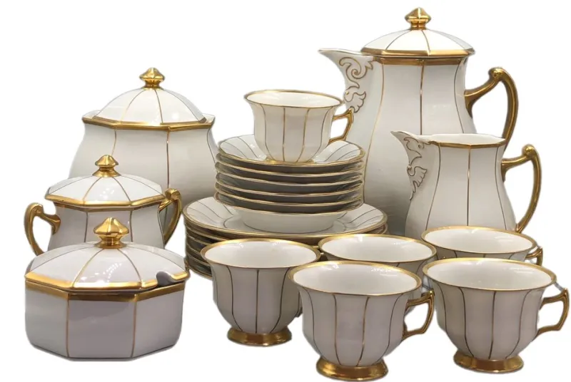 New Pamono Antique Coffee Service from Georg Schmider Zeller Porcelain, 1900s, Set of 23