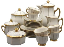 New Pamono Antique Coffee Service from Georg Schmider Zeller Porcelain, 1900s, Set of 23
