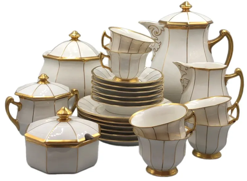 New Pamono Antique Coffee Service from Georg Schmider Zeller Porcelain, 1900s, Set of 23