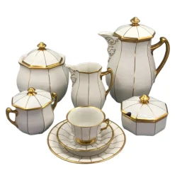 New Pamono Antique Coffee Service from Georg Schmider Zeller Porcelain, 1900s, Set of 23