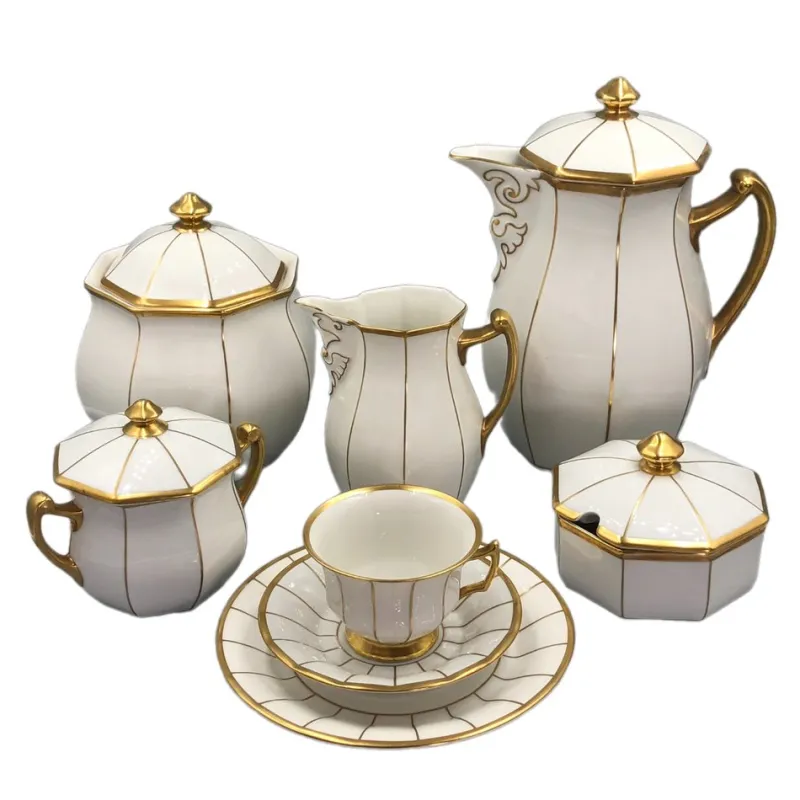 New Pamono Antique Coffee Service from Georg Schmider Zeller Porcelain, 1900s, Set of 23
