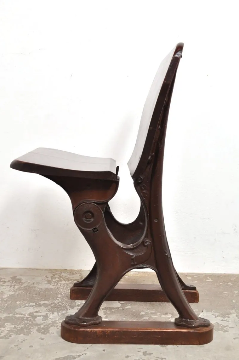 Pamono Antique Conductor's Seat in Chestnut, 1890s> Benches