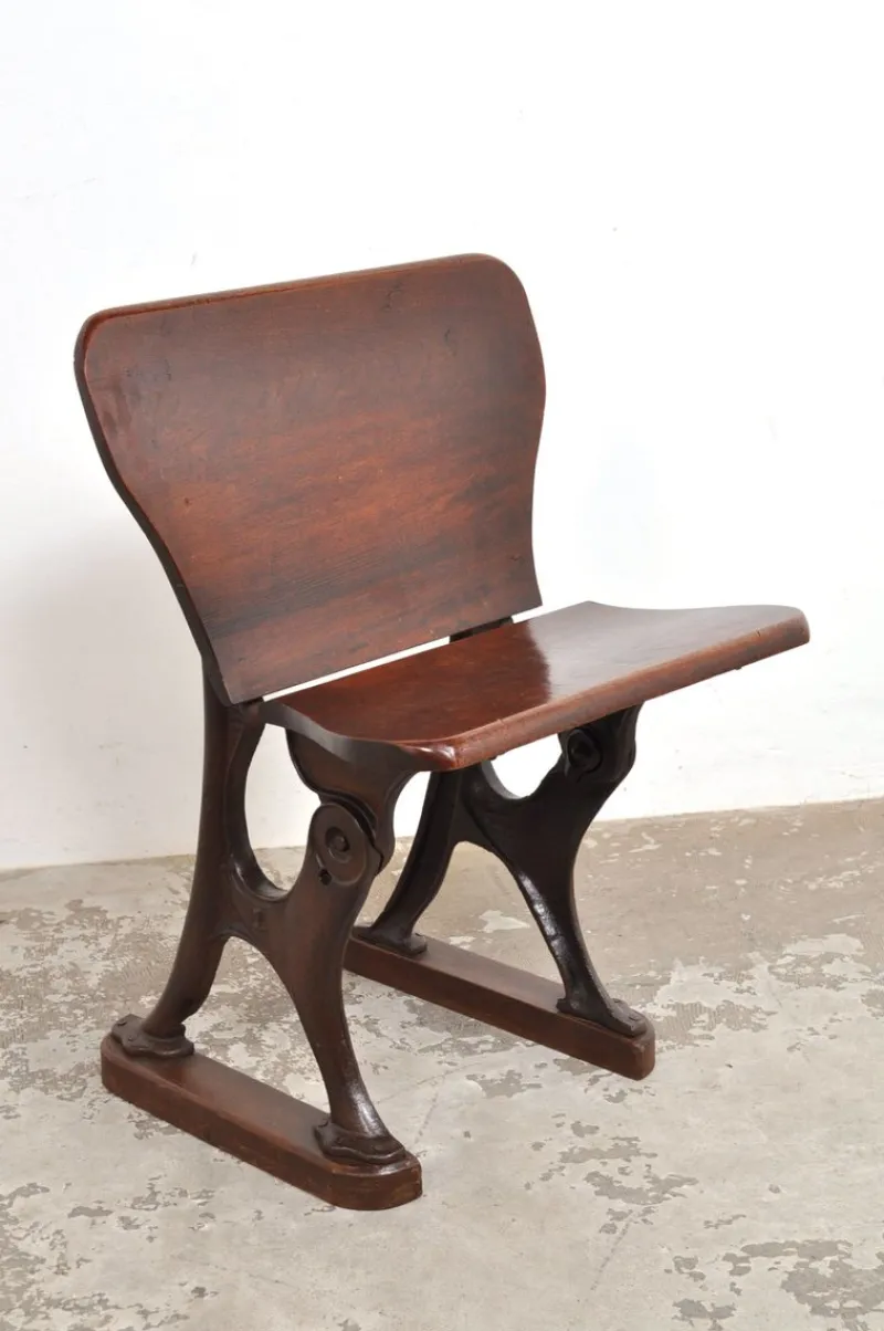 Pamono Antique Conductor's Seat in Chestnut, 1890s> Benches