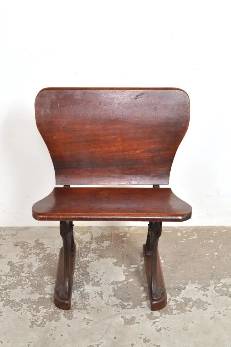 Pamono Antique Conductor's Seat in Chestnut, 1890s> Benches