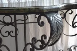 Pamono Antique Console Table in Wrought Iron and Marble, 1800s><noscript><img width=