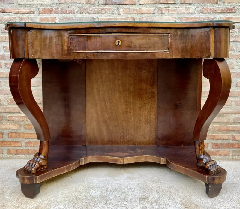 Pamono Antique Console Table in Wood with Drawer> Console Tables