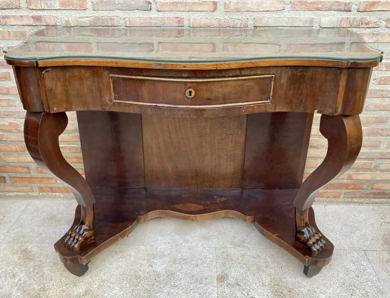Pamono Antique Console Table in Wood with Drawer> Console Tables