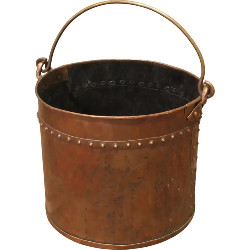 Pamono Antique Copper Coal Bucket, 1800s> Ice Buckets & Wine Coolers