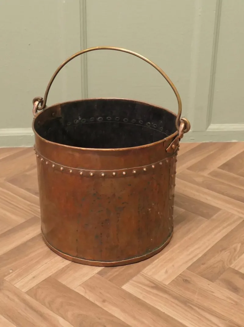 Pamono Antique Copper Coal Bucket, 1800s> Ice Buckets & Wine Coolers