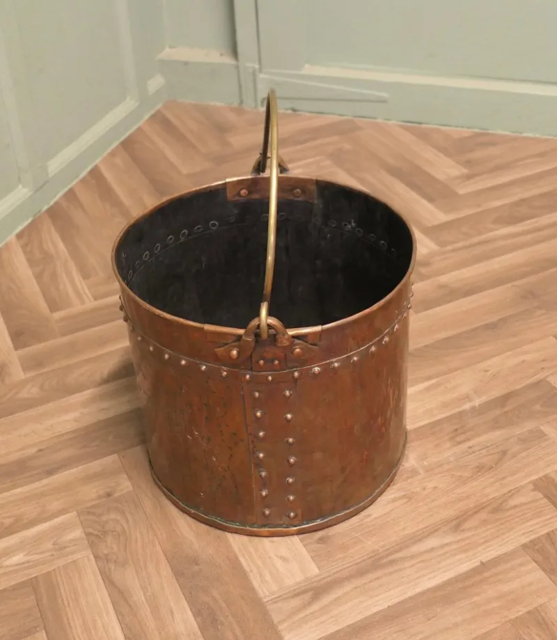 Pamono Antique Copper Coal Bucket, 1800s> Ice Buckets & Wine Coolers