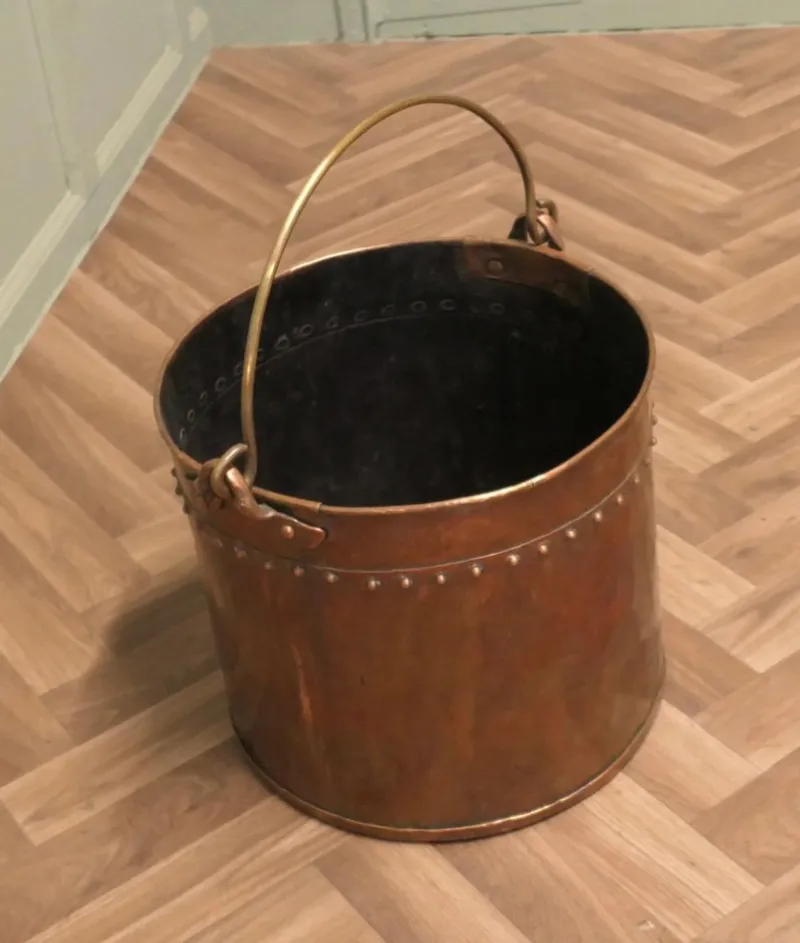 Pamono Antique Copper Coal Bucket, 1800s> Ice Buckets & Wine Coolers