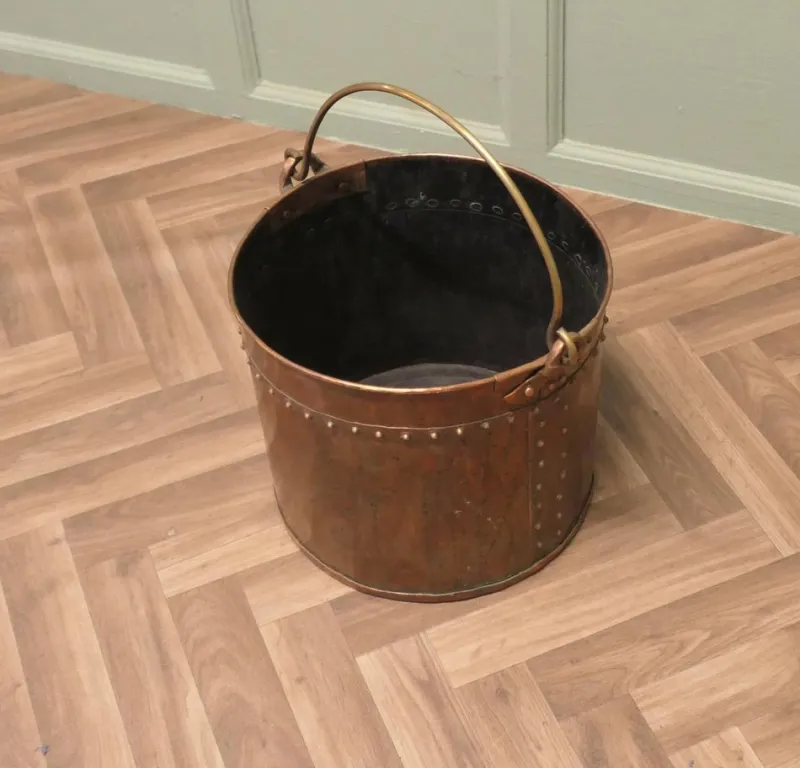 Pamono Antique Copper Coal Bucket, 1800s> Ice Buckets & Wine Coolers
