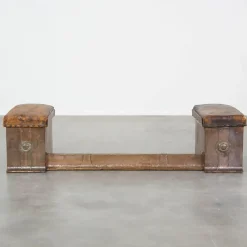 Best Pamono Antique Copper Fireplace Sofa/Club Fender with Leather Seats & Storage Space