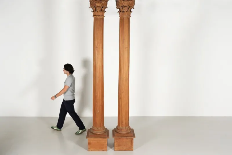 Pamono Antique Corinthian Columns, 1700s, Set of 2> Pedestals And Columns