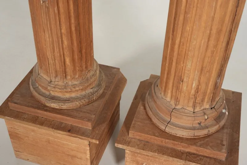 Pamono Antique Corinthian Columns, 1700s, Set of 2> Pedestals And Columns