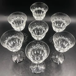 Pamono Antique Cut Lead Crystal Wine Glasses, 1890s, Set of 7><noscript><img width=