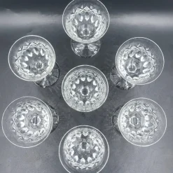 Pamono Antique Cut Lead Crystal Wine Glasses, 1890s, Set of 7><noscript><img width=