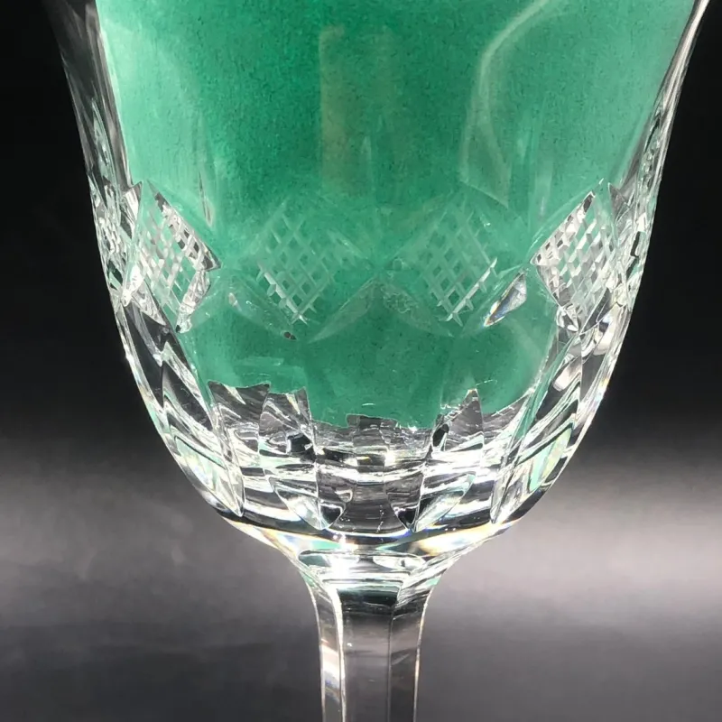 Pamono Antique Cut Lead Crystal Wine Glasses, 1890s, Set of 7> Glassware